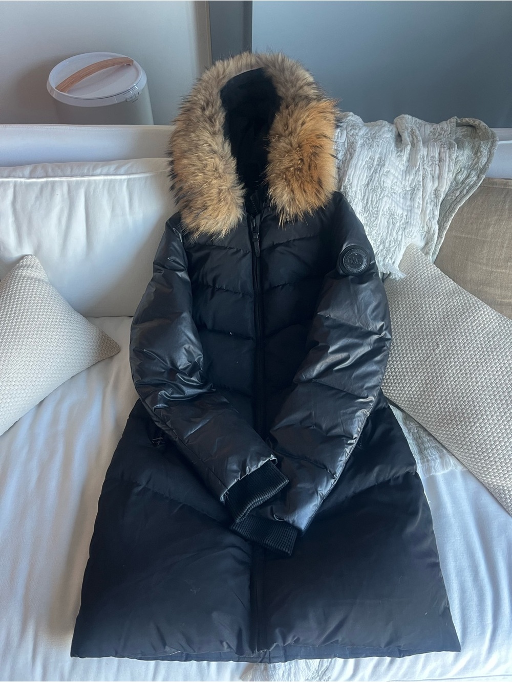 Rud by Rudsak long winter jacket with Faux Fur Trimmed Hood